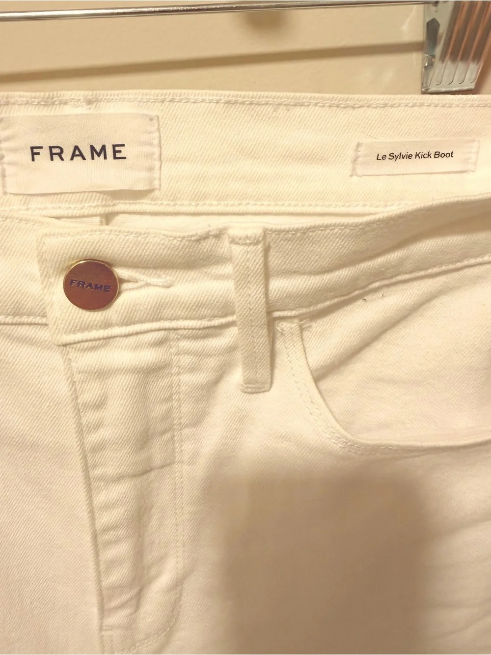 FRAME Le Sylvie Kick Boot Jeans Women’s Size 28 White Cotton - Picture 5 of 11